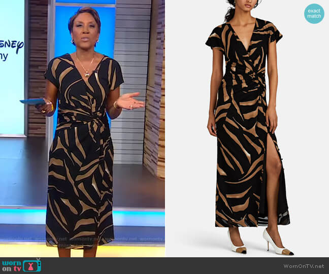 Prabal Gurung Tiger-Striped Silk Crepe Gown worn by Robin Roberts on Good Morning America