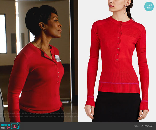 Proenza Schouler Sica Henley Sweater worn by Athena Grant (Angela Bassett) on 9-1-1