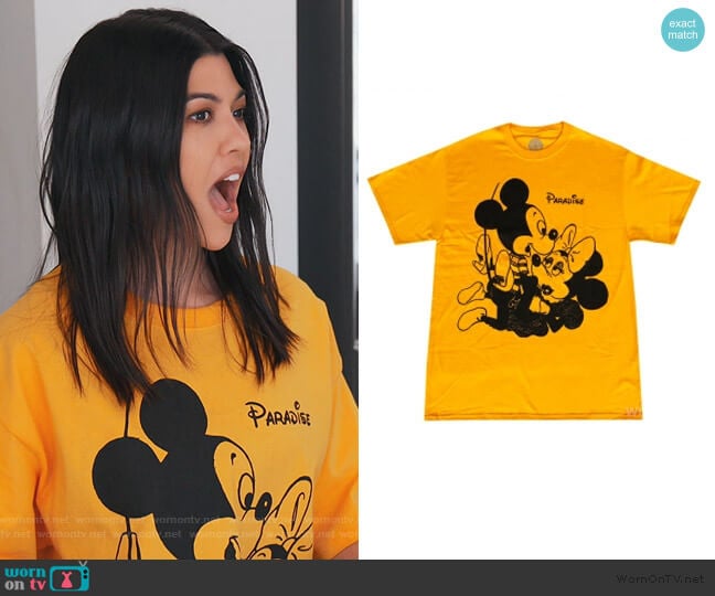 Paradise NYC Mickey & Vivienne T-shirt worn by Kourtney Kardashian on Keeping Up with the Kardashians