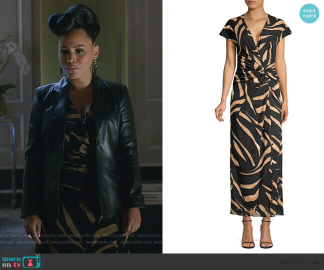 Prabal Gurung Tiger-Striped Silk Crepe Gown worn by Tegan Price (Amirah Vann) on How to Get Away with Murder