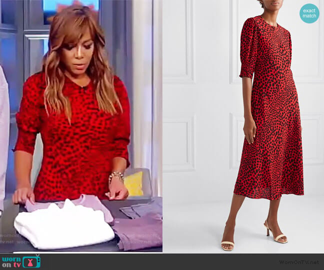 Rixo Jess animal-print crepe midi dress worn by Sunny Hostin on The View