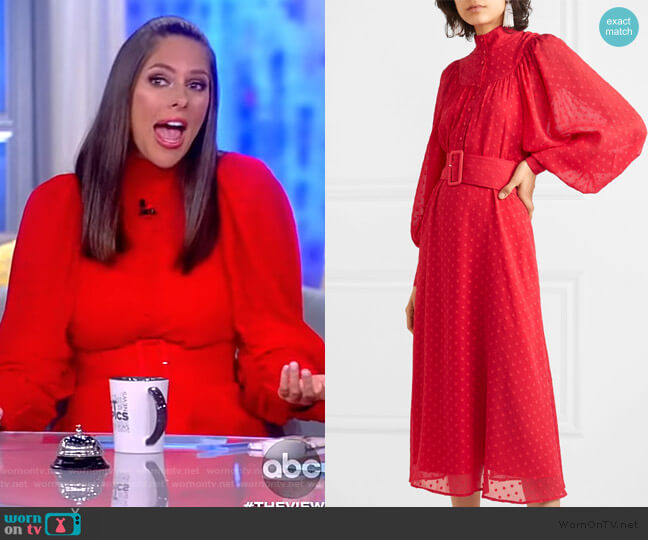 Rotate Floral Embroidered Midi Dress worn by Abby Huntsman on The View