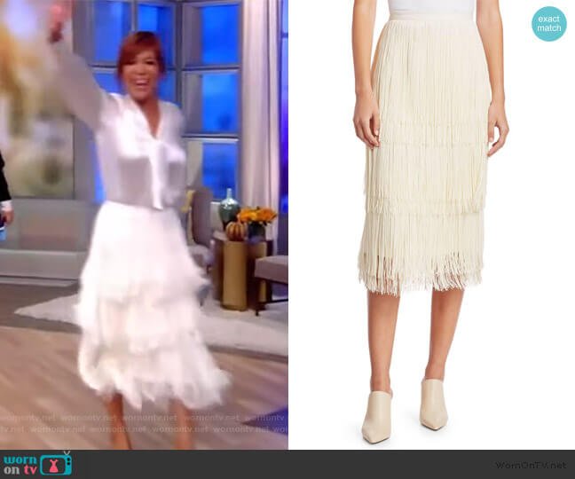 Rachel Comey Gyre Fringe Midi Skirt worn by Sunny Hostin on The View