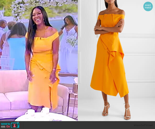 Roland Mouret Arch Off-The-Shoulder Midi Dress