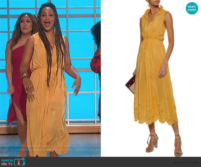 See By Chloe Ruffle-trimmed Broderie worn by Eve on The Talk