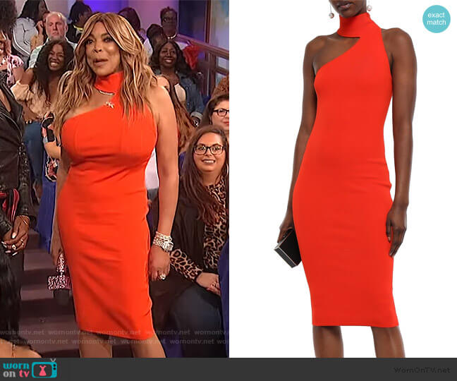 Solace London Annecy cutout ponte dress worn by Wendy Williams on The Wendy Williams Show
