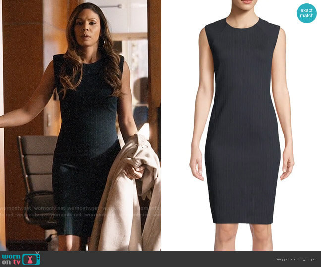 Theory Pinstripe Knit Power Dress worn by Grace Greenleaf (Merle Dandridge) on Greenleaf