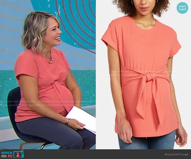 A Pea in the Pod Tie Front Textured Maternity Top worn by Dylan Dreyer on Today