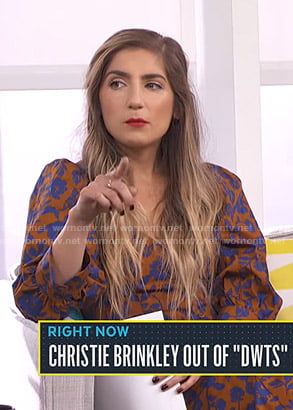 Tierney Bricker’s brown floral dress on Live from E!