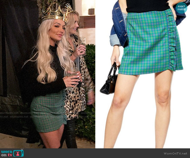 Topshop Check Frill Miniskirt