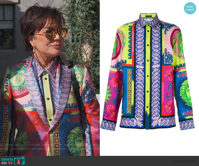 Versace Printed Shirt worn by Kris Jenner on Keeping Up with the Kardashians