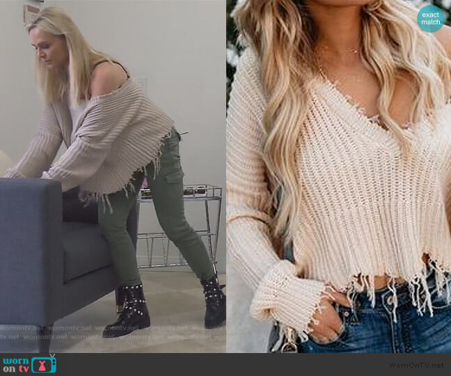 Vici Distressed Sweater worn by Tamra Judge on The Real Housewives of Orange County