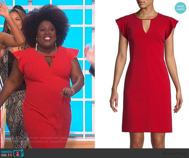 Vince Camuto Flutter-Sleeve Mini Dress worn by Sheryl Underwood on The Talk