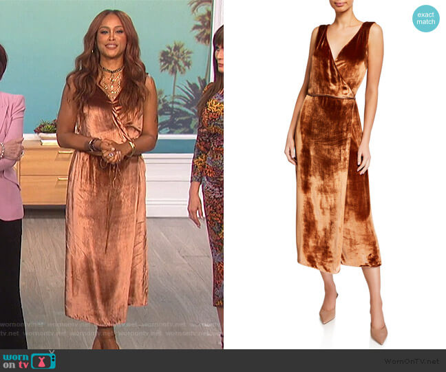 Vince Panne Wrap Dress worn by Eve on The Talk