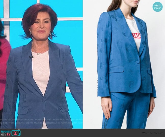 Zadig & Voltaire Victor paisley blazer worn by Sharon Osbourne on The Talk