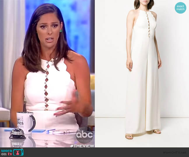 Zimmermann Scallop Edge Jumpsuit worn by Abby Huntsman on The View