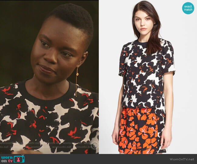 A.L.C. Joan Silk Top worn by Mina Okafor (Shaunette Renee Wilson) on The Resident