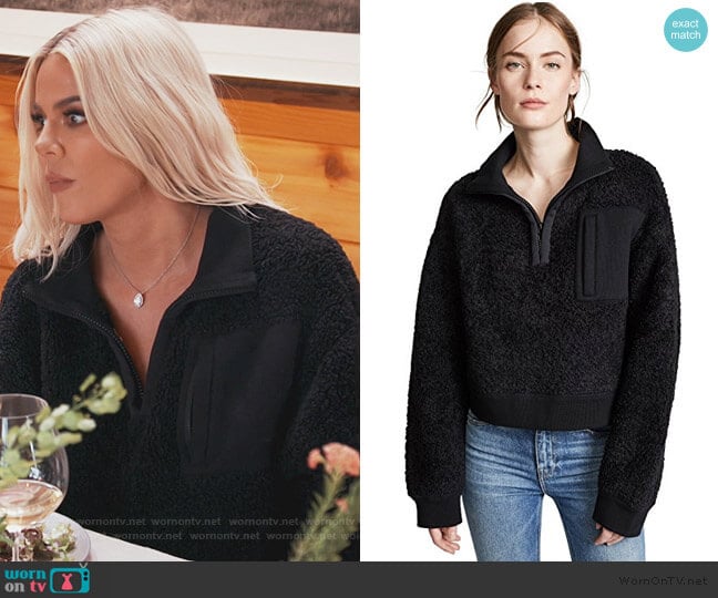 Alexander Wang.t Fleece Half Zip Turtleneck worn by Khloe Kardashian on Keeping Up with the Kardashians