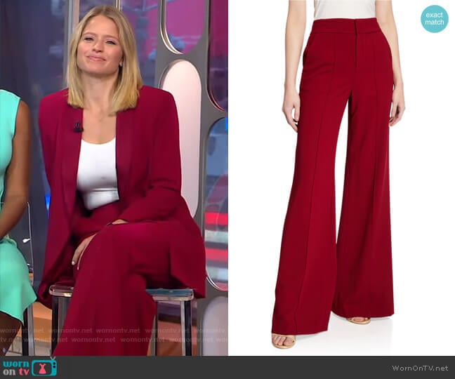 Alice + Olivia Dylan Pants worn by Sara Haines on Good Morning America