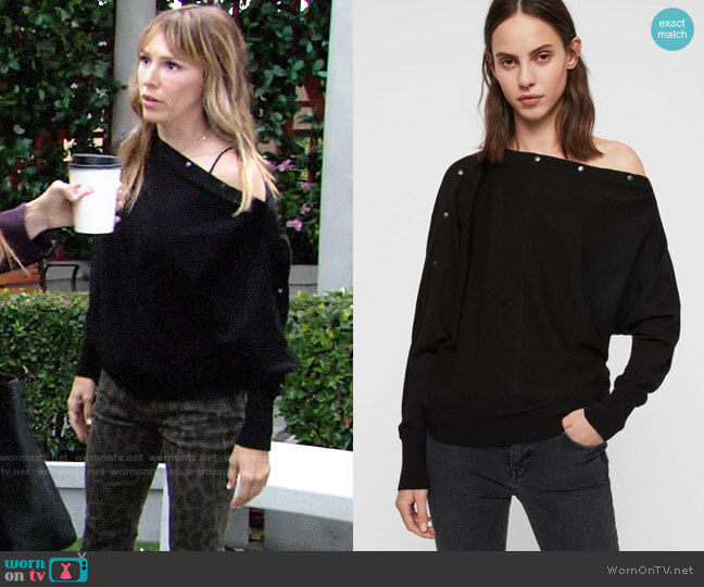 All Saints Elle Sweater in Black worn by Chloe Mitchell (Elizabeth Hendrickson) on The Young and the Restless