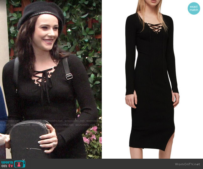 All Saints Tamsin Dress worn by Tessa Porter (Cait Fairbanks) on The Young and the Restless