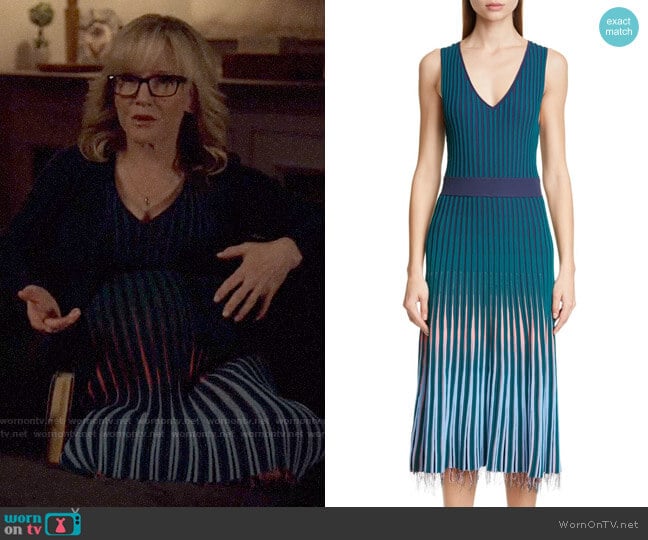 Altuzarra V-Neck Rib Sweater Dress worn by Sheila Sazs (Rachael Harris) on Suits
