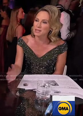 Amy’s sequin off-shoulder gown at the Emmys 2019 on Good Morning America