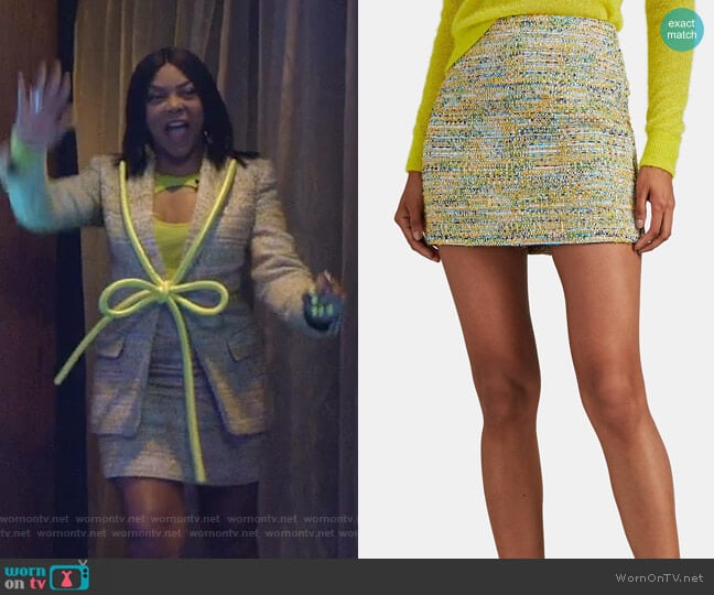 Area Crystal-Embellished Tweed Miniskirt worn by Cookie Lyon (Taraji P. Henson) on Empire