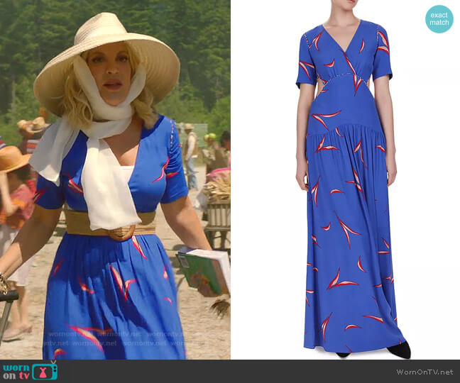 Ba&Sh Tiana Cutout Leaf Print Maxi Dress worn by Tori Spelling (Tori Spelling) on BH90210