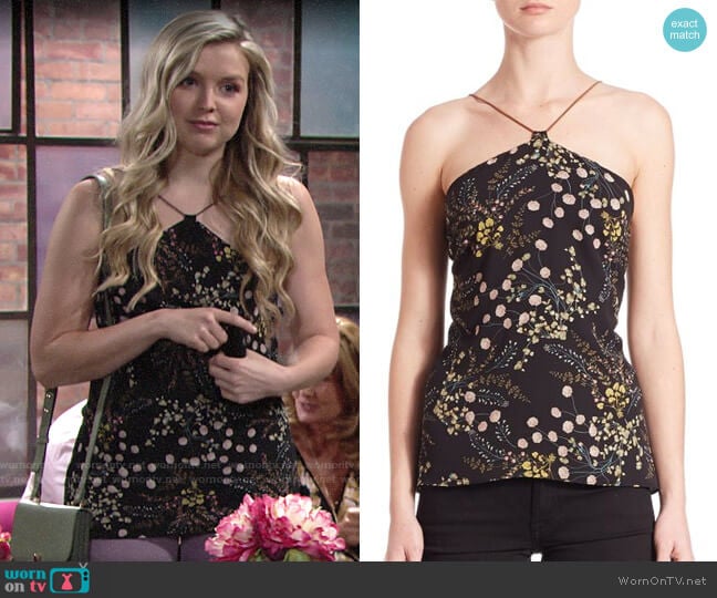 Bailey 44 Botanical Chain Halter Top worn by Zoe Hardisty (Anna Grace Barlow) on The Young and the Restless