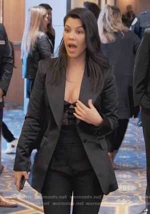 Kourtney’s lace corset and blazer on Keeping Up with the Kardashians