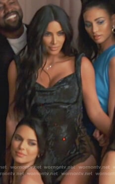 Kim’s black embellished mini dress on Keeping Up with the Kardashians