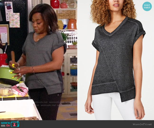 Calvin Klein Asymmetrical T-Shirt worn by Tina Butler (Tichina Arnold) on The Neighborhood