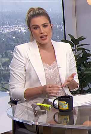 Carissa’s white blazer on E! News Daily Pop