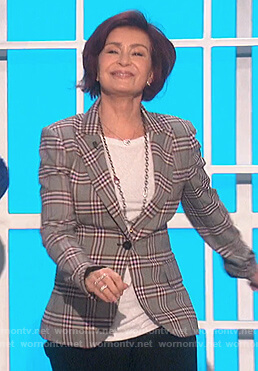 Sharon’s gray plaid blazer on The Talk