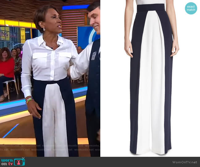 Cushnie Et Ochs Colorblock High-Waist Pants worn by Robin Roberts on Good Morning America