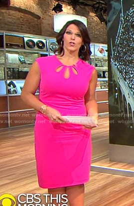 Dana’s pink triple keyhole cutout dress on CBS Mornings