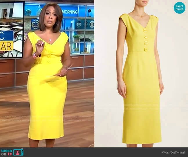 Dolce & Gabbana V-Neck Cady Dress worn by Gayle King on CBS Mornings