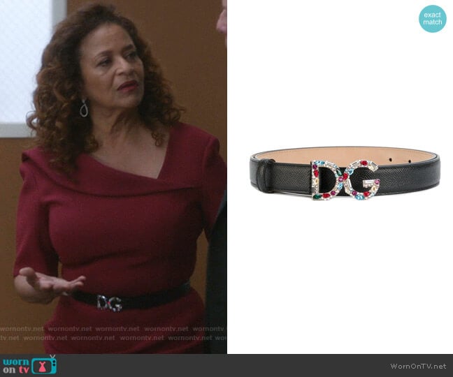 Dolce & Gabbana Logo Plaque Belt worn by Catherine Avery (Debbie Allen) on Greys Anatomy