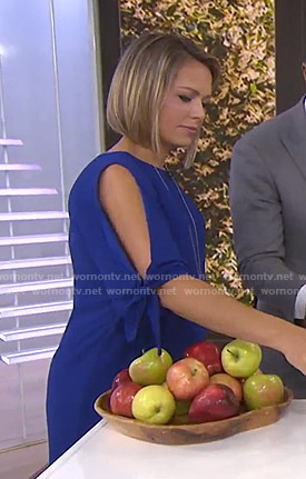 Dylan’s blue cutout tie-sleeve dress on Today