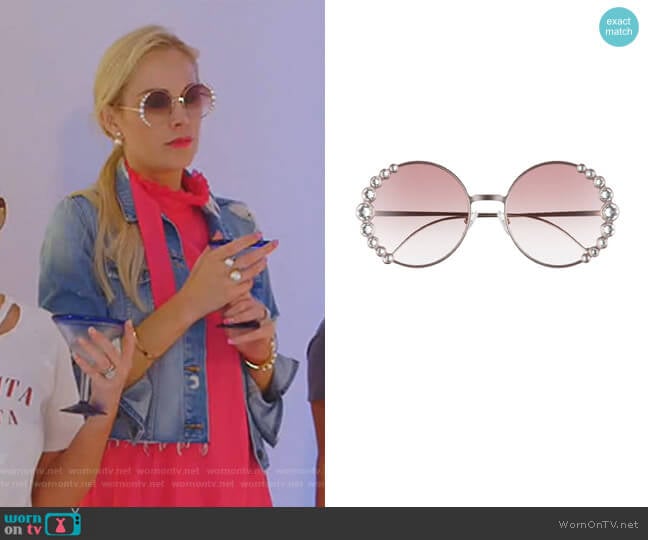 Fendi 58mm Round Sunglasses worn by Kameron Westcott on The Real Housewives of Dallas