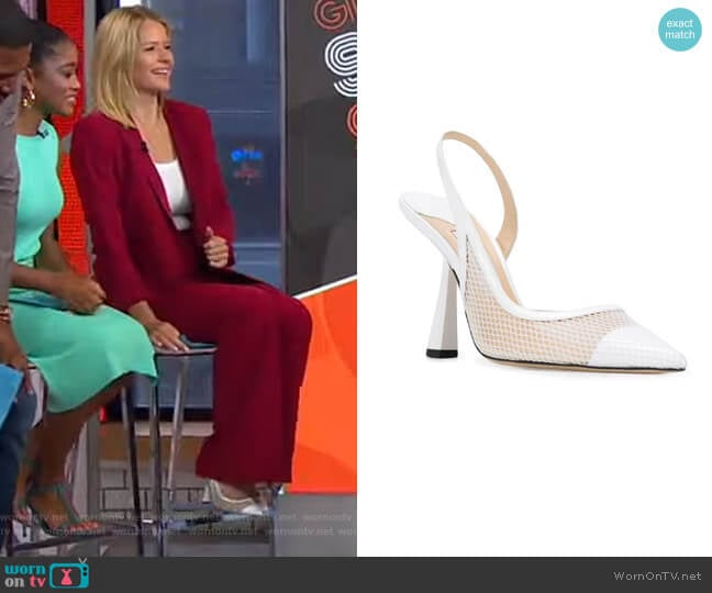 Jimmy Choo Fetto 100 Slingback Pumps worn by Sara Haines on Good Morning America