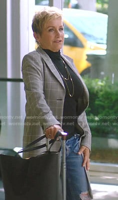 Gabrielle’s grey plaid coat on BH90210