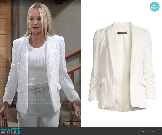Generation Love Serafina Sequin Blazer worn by Sharon Newman (Sharon Case) on The Young and the Restless