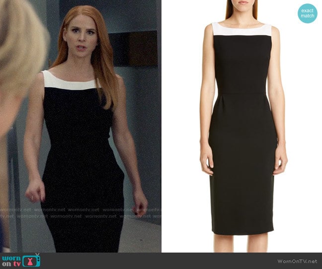 Givenchy Megan Bicolor Wool Midi Dress worn by Donna Paulsen (Sarah Rafferty) on Suits