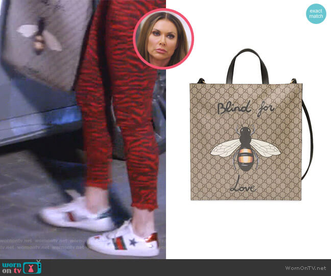 Gucci Bee Print Soft GG Supreme Tote worn by LeeAnne Locken on The Real Housewives of Dallas