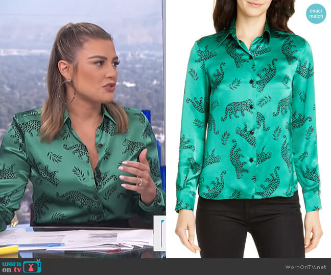 HVN Cristina Silk Blouse worn by Carissa Loethen Culiner on E! News