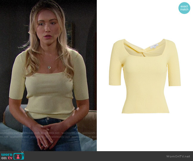 Intermix Louise Top worn by Flo Fulton (Katrina Bowden) on The Bold and the Beautiful