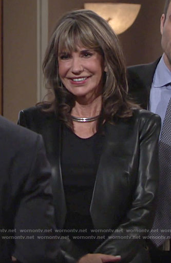 Jill’s leather blazer on The Young and the Restless