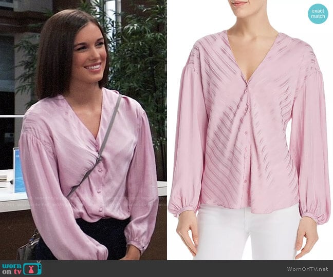 Joie Cadmar Top in Fleur D'isle worn by Willow Tait (Katelyn MacMullen) on General Hospital